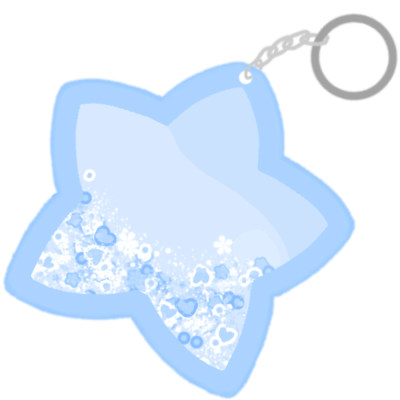 a blue star shaped shaker keychain